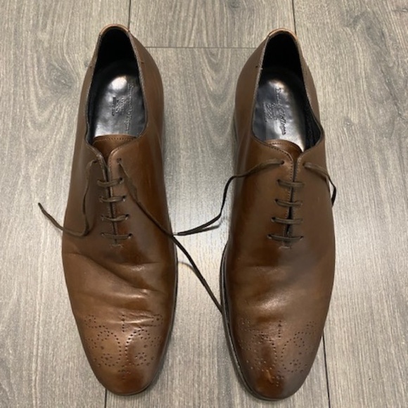 Ermenegildo Zegna Brown Leather Oxford Size 11 - Picture 1 of 16